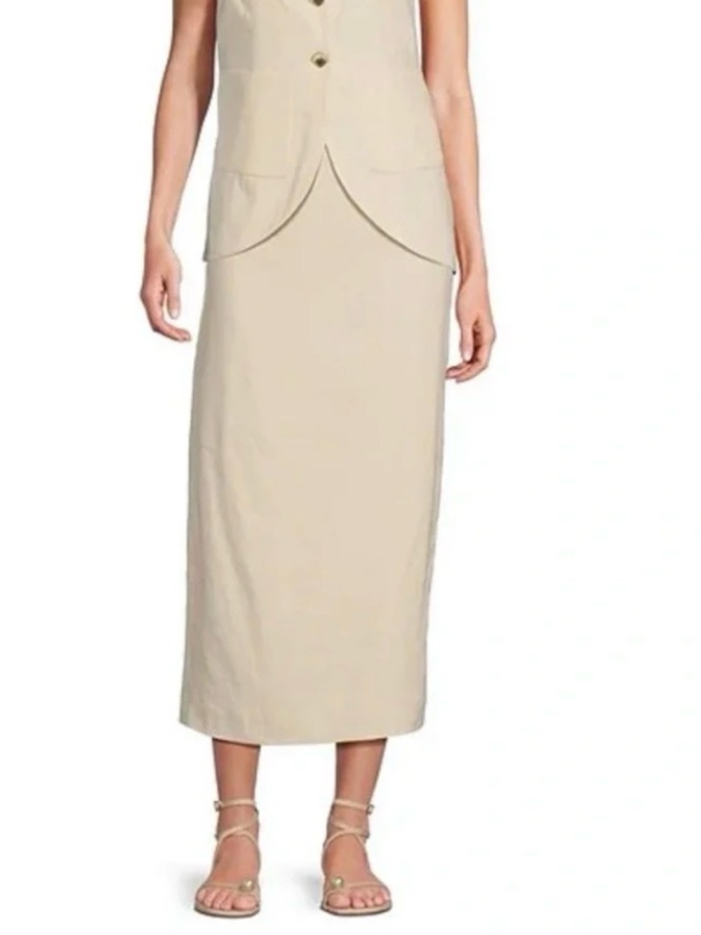 NWT Antonio Melani x M.G. Style Sophia Linen Blend Midi Skirt
